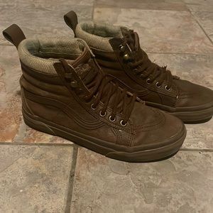 Brown high top vans
